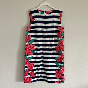 Vineyard Vines Girls Size 12 Magnolia Floral Stripe Sleeveless Shift Dress